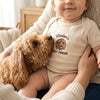 Custom Dog Portrait Embroidered Baby Onesie – Pet Sibling Gift
