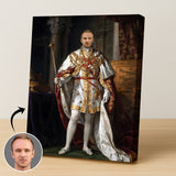 Custom White Regal Portrait – Man with Scepter and White Royal Cape