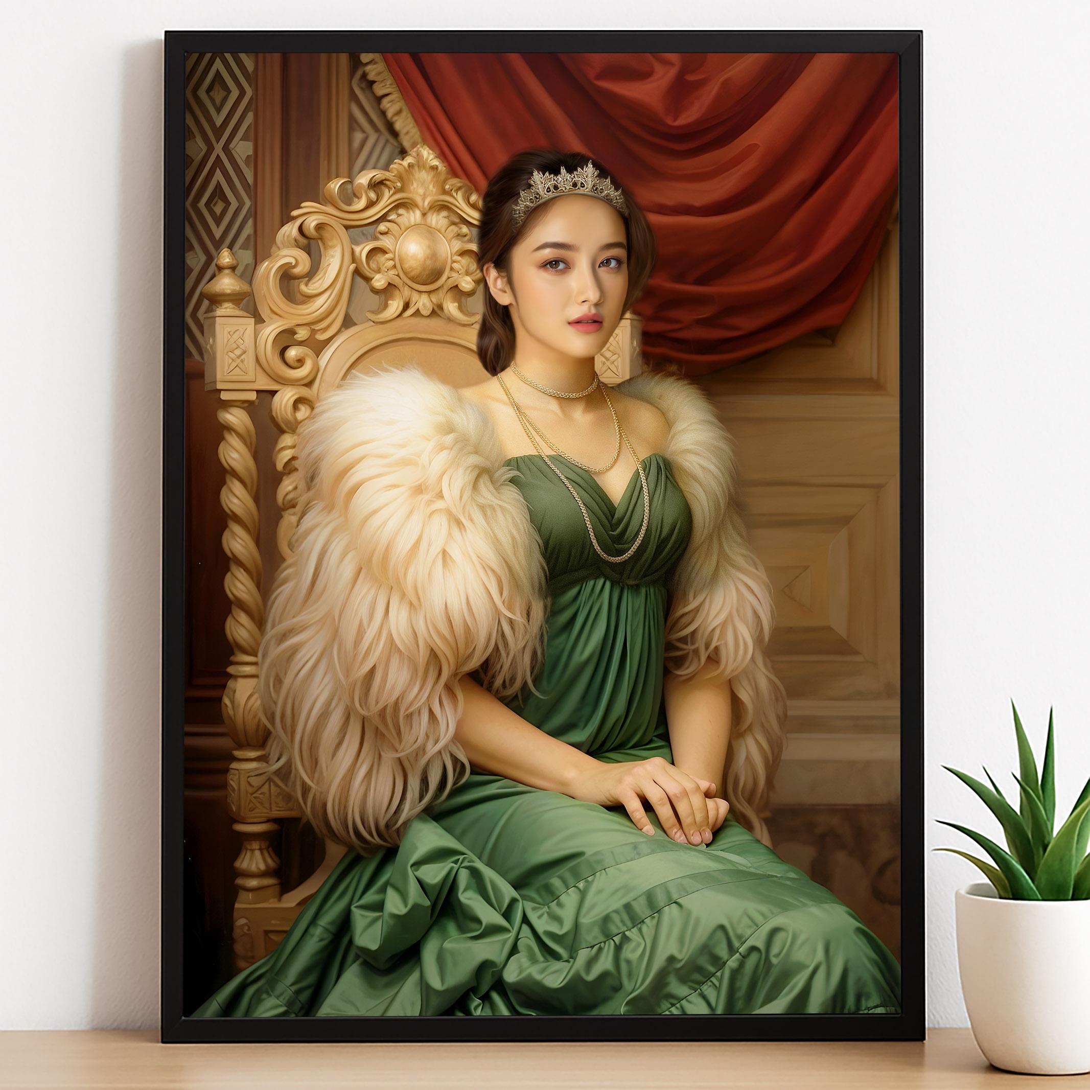 Emerald Green Renaissance Queen