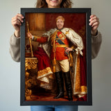 Custom Royal Officer Portrait – Man in Red and Gold with Staff