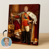 Custom Royal Officer Portrait – Man in Red and Gold with Staff
