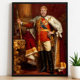 Custom Royal Officer Portrait – Man in Red and Gold with Staff