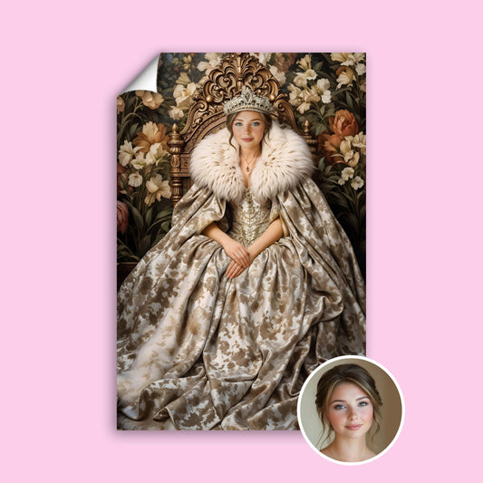 Regal Blossom Queen Custom Portrait