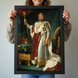 Custom Emperor Portrait – Man with Laurel Crown in White and Red Robes