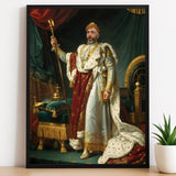 Custom Emperor Portrait – Man with Laurel Crown in White and Red Robes