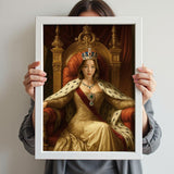  Royal Sapphire Empress Portrait - Renaissance Era Custom Gift printed custom portrait held in hands - Furr and Family 
