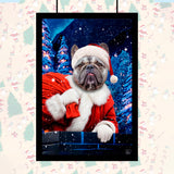 Santa’s Helper Pet Portrait – Festive Holiday Pet Art