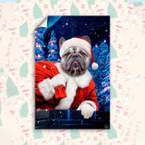 Santa’s Helper Pet Portrait – Festive Holiday Pet Art