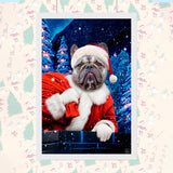 Santa’s Helper Pet Portrait – Festive Holiday Pet Art