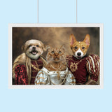 Noble Pet Trio – Royal Multi-Pet Portrait