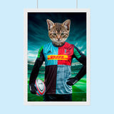 Custom Pet Portrait in Rugby Jersey – Personalized Rugby-Themed Pet Art