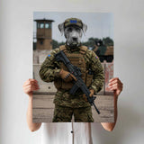 Custom British Army Pet Portrait | UK Military Wall Art