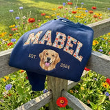 Custom Floral Pet Portrait Embroidered Sweatshirt