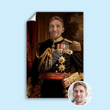 Custom Royal Admiral Portrait – Man in Black and Gold Uniform with Medals