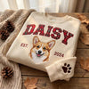 Custom Floral Pet Portrait Embroidered Sweatshirt