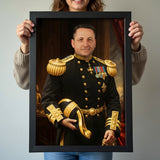 Custom Royal Military Portrait – Man in Black and Gold Uniform with Medals