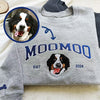 Embroidered Pet Portrait Sweatshirt with Custom Name – Varsity Style