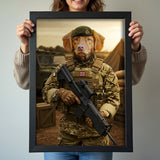Custom British Army Pet Portrait | UK Military Wall Art