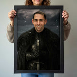 Custom Night’s Watch Portrait – Man in Black Cloak in Snowy Background