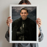 Custom Night’s Watch Portrait – Man in Black Cloak in Snowy Background