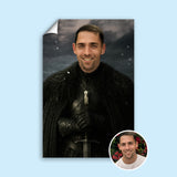 Custom Night’s Watch Portrait – Man in Black Cloak in Snowy Background