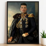Custom Navy Marshal Portrait – Man in Dark Uniform with Gold Medals