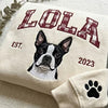 Custom Pet Embroidered Sweatshirt with Gingham Varsity Name