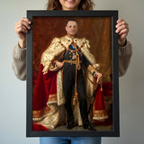 Custom Royal Commander Portrait – Man Standing in Cape with Sword