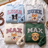Custom Pet Embroidered Sweatshirt with Gingham Varsity Name