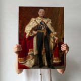 Custom Royal Commander Portrait – Man Standing in Cape with Sword