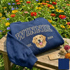 Custom Pet Portrait Sweatshirt with Polka Dot Varsity Name