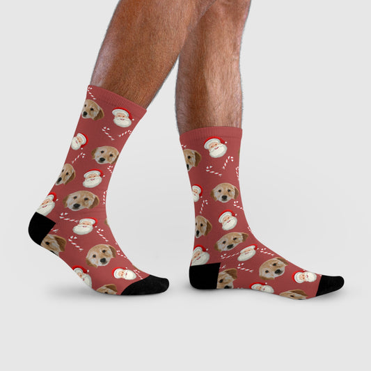 Christmas Santa & Candy Socks | Pet Lover Gift | Fun & Comfortable Socks