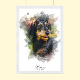 Classic Watercolor Pet Art - Custom Pet Portrait - 1 Pet - Furr and Family