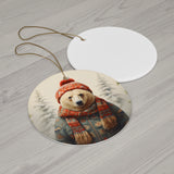 Personalized Ceramic Pet Christmas Theme Ornament - Custom Christmas Ceramic Ornament