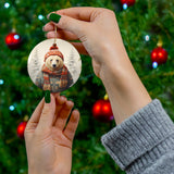 Personalized Ceramic Pet Christmas Theme Ornament - Custom Christmas Ceramic Ornament