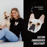 Custom Pet Head Embroidered Mom & Dad Tshirts - Sweatshirts & Hoodies