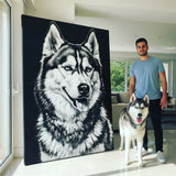 Custom Pet Portrait - Black & White Style