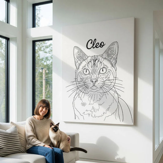 Custom Pet Portrait - Line Art Style
