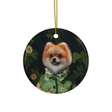Personalized Ceramic Pet Christmas Theme Ornament - Custom Christmas Ceramic Ornament
