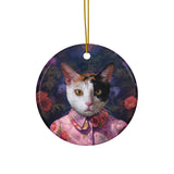 Personalized Ceramic Pet Christmas Theme Ornament - Custom Christmas Ceramic Ornament