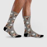 Cute Dog Pattern Crew Socks | Pet Lover Gift | Fun & Comfortable Socks