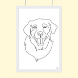 One line art Pet Drawing - Custom Pet Portrait