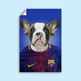 FC Barcelona Superstar Bulldog Custom Pet Portrait | Personalized Pet Art