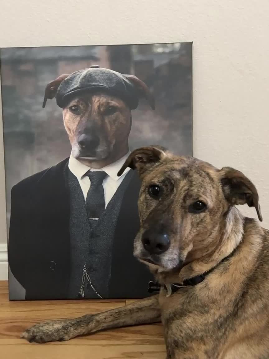 (45ー100)||pimpandhost imagesize:864x1152 1 ( Thomas Shelby - Peaky Blinders - Custom Pet Portrait – Furr and Family