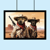 Cowboy Brothers – Custom Wild West Pet Portrait