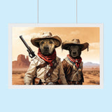 Cowboy Brothers – Custom Wild West Pet Portrait