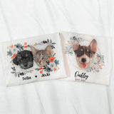 Personalized Pet Face Printed T-shirt Sweatshirt Hoodie Using Photo Name Custom Portrait Floral Wreath