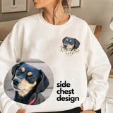 Personalized Pet Face Printed T-shirt Sweatshirt Hoodie Using Photo Name Custom Portrait Floral Wreath