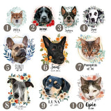 Personalized Pet Face Printed T-shirt Sweatshirt Hoodie Using Photo Name Custom Portrait Floral Wreath