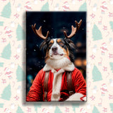 Reindeer Christmas Pet Portrait